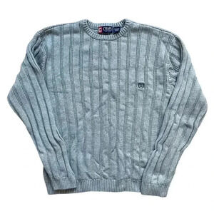 Chaps by Ralph Lauren Men's Pullover Knit Sweater Cable Gray 100% Cotton XXL